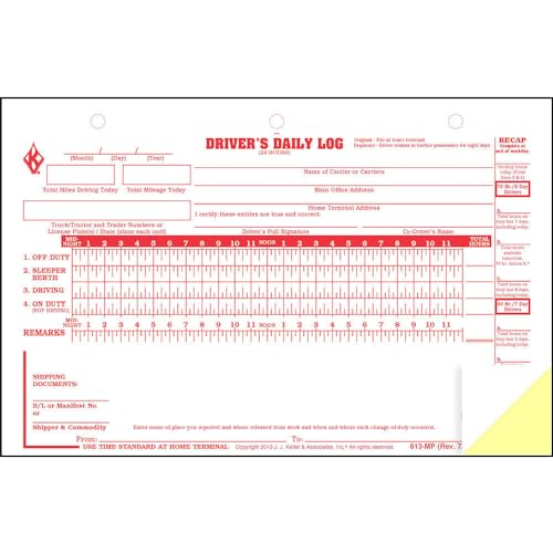 J. J. Keller Deluxe Duplicate Driver Daily Log, 8.5" x 5.5", 25 Pack by J. J. Keller & Associates, Inc. - Used condition - Image 3