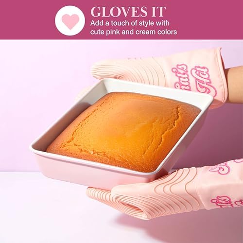 Paris Hilton Nonstick Carbon Steel Bakeware Collection, 13-Inch x 9-Inch Multipurpose Pan, Dishwasher Safe, Made without PFOA and PFAS, Pink Cream Two-Tone - Thumbnail 4