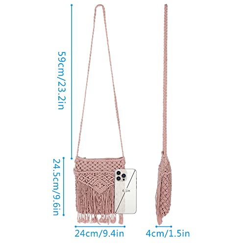 Women Small Cotton Crochet Cross-body Bag Bohemian Shoulder Bag Purse3