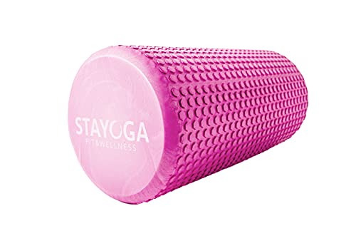STAYOGA Rouleau de Yoga en Mousse 30 x 15 cm Conçu avec Une Mousse EVA résistante. Soulage Les tensions Musculaires, Active la Circulation. (Rose) Cover