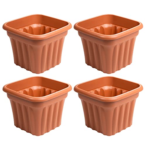 - 40cm Large Terracotta Plastic Square Pla...