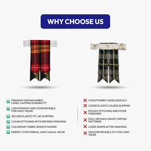 Image of Scottish Tartan Kilt Flashes with Elastic Adjusters