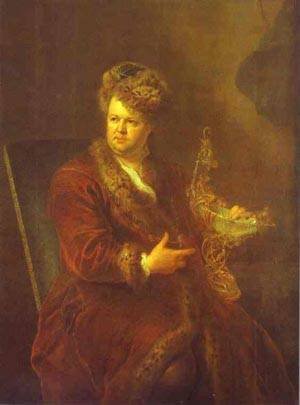 Peinture à l'huile et émotion d'un portrait historique de Dinglinger par Pesne 1721