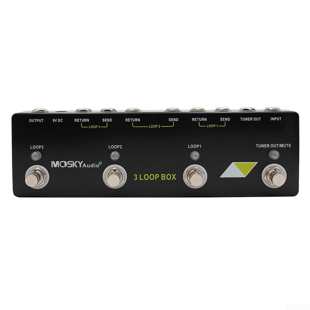 Pédale Looper Box à 3 boucles avec fonction True Bypass pour un chemin de signal propre pour guitares
