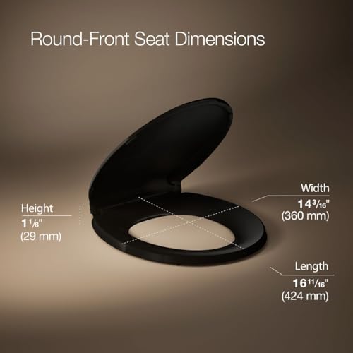 Image of KOHLER 4639-RL-7 Cachet ReadyLatch Round Toilet Seat Soft Close, Black