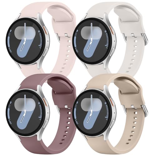 Meliya 4 Piezas Correas para Samsung Galaxy Watch 7/4/5/6/6 Classic/5 Pro - 20mm Correa Silicona Pulsera para 40mm/44mm/47mm/43mm/45mm