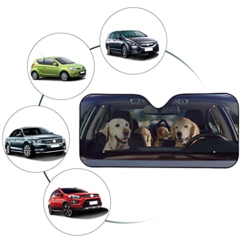 Suobstales Funny Dog Family Car Sunshade Windshield, Sun Shield Uv Ray Protection Foldable Sun Visor For Front Window Blocks Auto Interior Accessories #TOP5