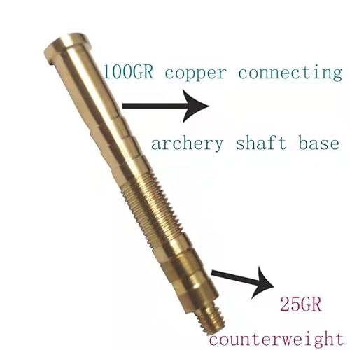 100 Grain Archery Arrow Copper Insert Screw Copper Brass Arrow Inserts Arrowheads Connector,For Diameter.244 Arrow Shaft Archery Accessories(12 Pcs) #TOP1