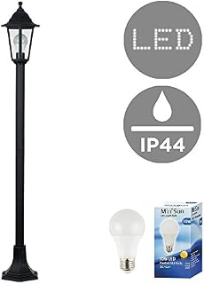 MiniSun Pair of - Traditional Victorian Style 1.2m Black IP44 Outdoor Garden Lamp Post Bollard Lights