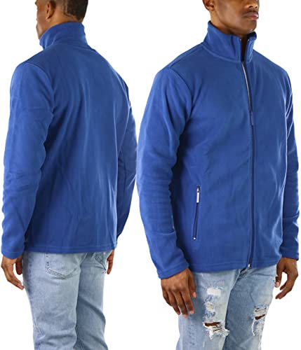 Image of ToBeInStyle Men's Zip Up Long Sleeve High Collar Polar Fleece Jacket