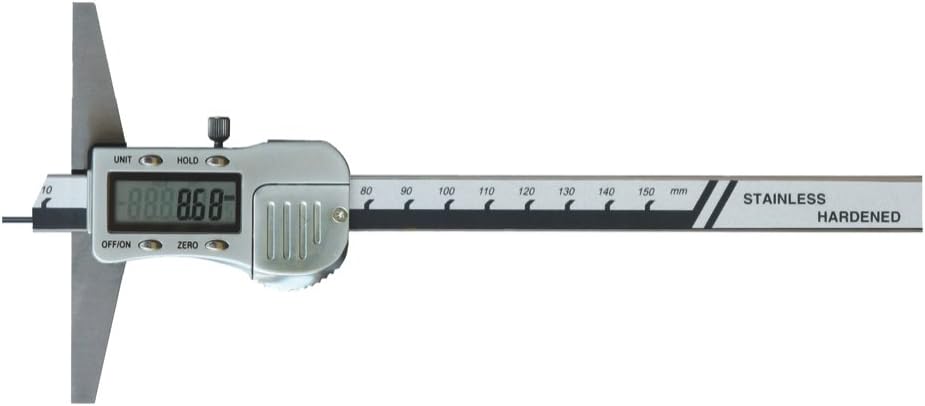 Digital Depth Gauge GAUGE/Vernier Calliper with Lace 1.5 cm x 6 mm Black