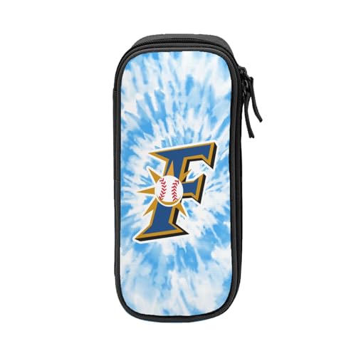 For 北海道日本ハムファイターズ ペンケース 筆箱 2層 文具ポーチ 大容量 おしゃれ 学生用 大人 通学 通勤 多機能 誕生日 Black