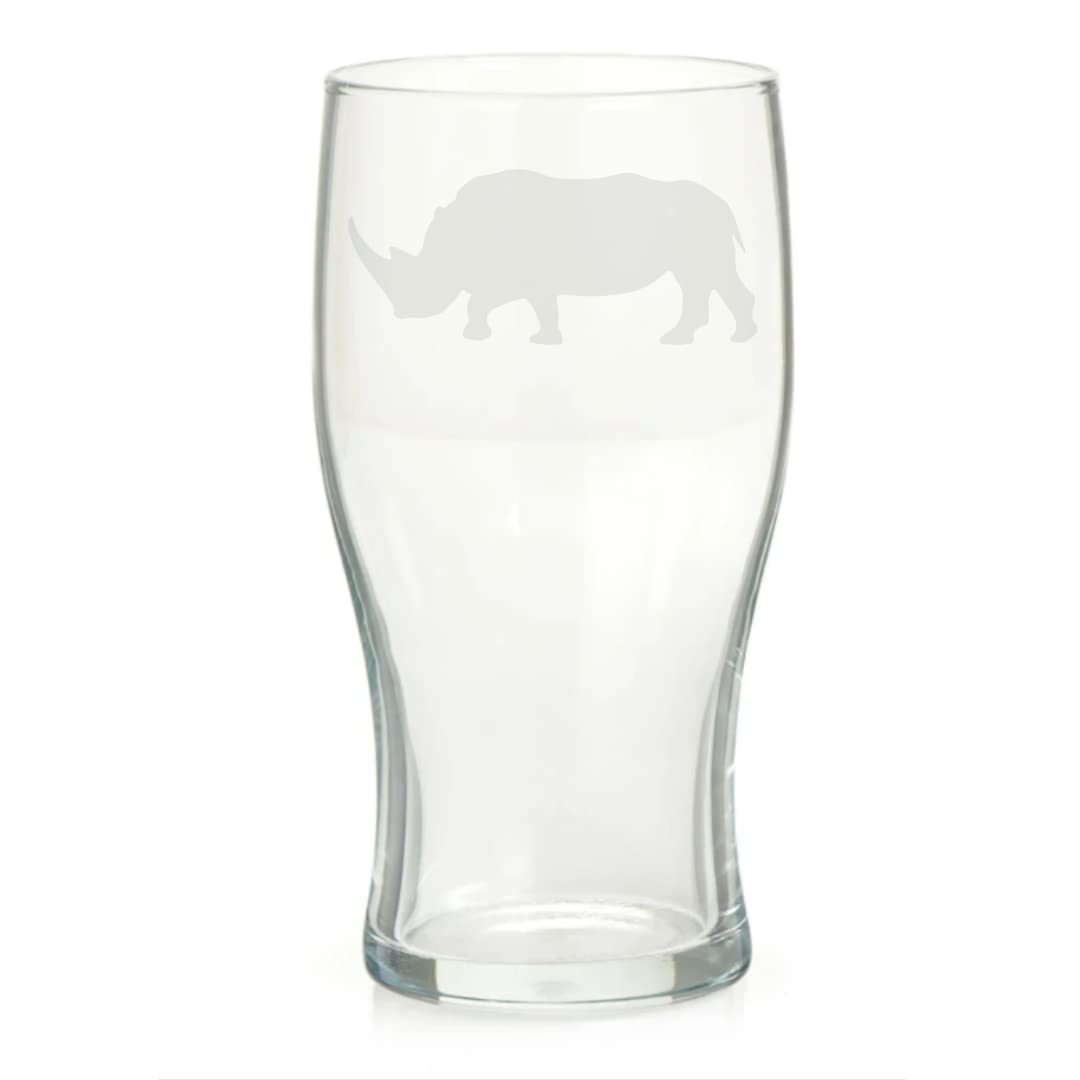 Rhino Engraved Pint Glass, Rhino Gift, Gift for Women, Gift for Men Rhinocerous