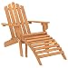 Produktbild vidaXL Akazienholz Massiv Adirondack Gartenstuhl mit Fußstütze Liegestuhl Deckchair Gartenliege Sonnenliege Gartenmöbel Klappstuhl Holzstuhl