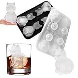 3D Cat Ice Cube Mold-JLMIH Fun Shapes Silicone Molds Tray with Funnel for Whiskey, Cocktail, Drink, Bar Gifts for Cat Lovers Women Men