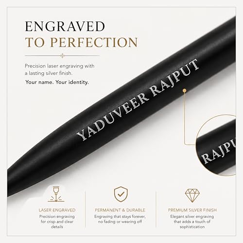 Image of MANAMA Premium Metal Body Royal Customize Name Pen With Gift Box | Ink Color - Blue | Refillable Ink | Gift For Employees | Unique Gifts For Entrepreneurs Corporate