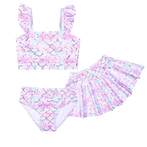 Image of CHILDRENSTAR Girls Tankini Swimsuit with Skirt 3 Pieces Bikini Bathing Suit