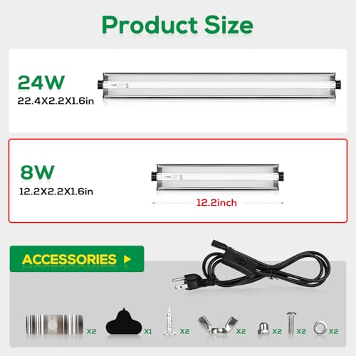 image for Hygger zoo T5 Reptile Light Fixture Combo Kit 8W Light Fixture Reptile