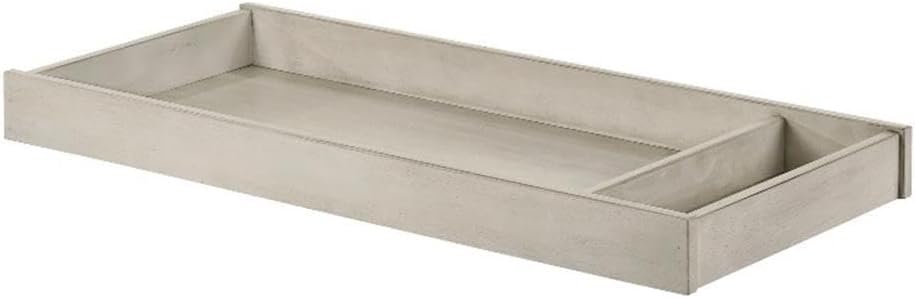 Pemberly Row Wood Transitional Changer Top, Rustic White Finish, Rubberwood and Select Hardwood Construction, Tuscan Style Nursery Furniture, Dedicated Baby Changing Table Accessory