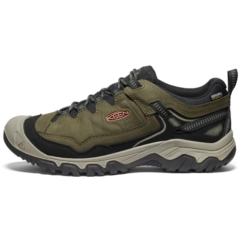 KEEN Men's Targhee 4 Low Height Durable Comfortable Waterproof Hiking Shoes, Dark Olive/Gold Flame, 15 Wide by KEEN - Used condition - Image 3