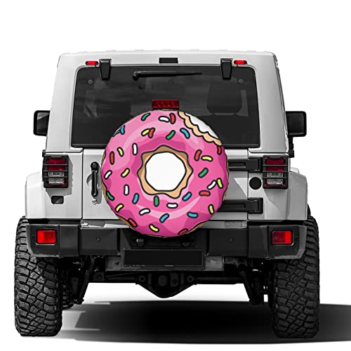 Image of Delerain Colorful Bitten Donut Spare Tire Covers for RV Trailer SUV Truck and Many Vehicle, Wheel Covers Sun Protector Waterproof (15 Inch for Diameter 27 inch-29 inch)