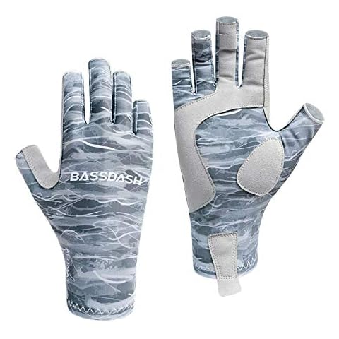 Bassdash ALTIMATE Sun Protection Fingerless Fishing Gloves UPF 50+ Men’s Women’s UV Gloves for Kayaking Paddling Hiking Cycling Driving Shooting Training Cover