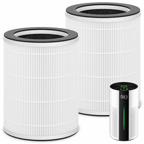 2 Packs HAP609 Replacement Filter Compatible with ECOSELF HAP609 Air Purifi-er for Home Large Room up to 1800 Ft², H13 True HEPA Filter