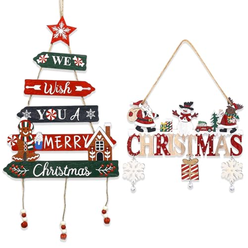 ZXTGBQ Letreros De Madera Colgantes De Navidad, Navidad Tablero Merry Christmas Letrero De Puerta, DecoracióN RúStica De Navidads para Interiores para Oficina, Sala, Casa
