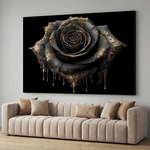 Toile rose noire et dorée 21x30 cm avec cadre intérieur YUSUZHU