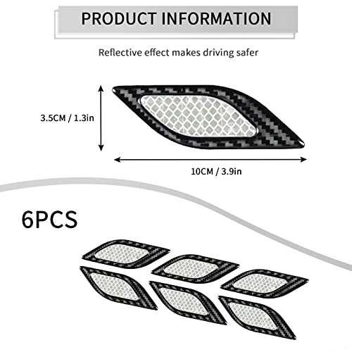 Sunbreath 6Pcs Car Fender Hood Bumper Reflective Decal Safety Warning Stripe Stickers Car Protection Body Stickers Decoration Universal Black-White #TOP2