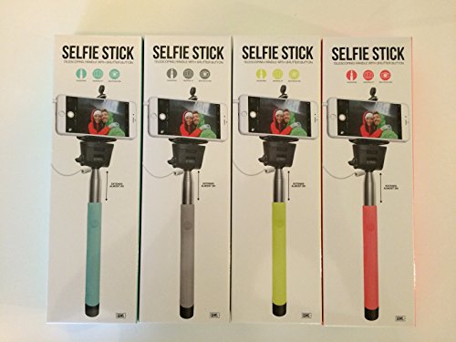 Selfie Stick with SHUTTER BUTTON GEMS Extendable Wired Self-portrait for iPhone 6/6s Plus Iphone 5s Samsung Galaxy S6 Edge Note5 S5 (Mint Green)