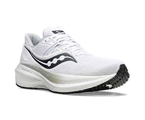 Saucony Women's Triumph 20 Sneaker, White/Black, 10