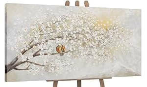 YS-Art Abstrakt Acryl Gemälde Kirschblüten 140x70