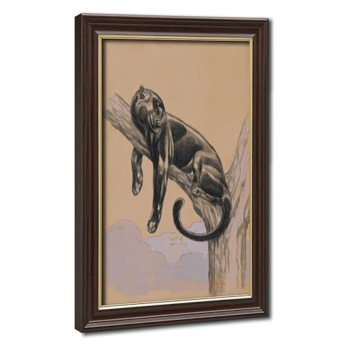 Impression sur toile panthère noire de Paul Jouve tableau 30x45 cm