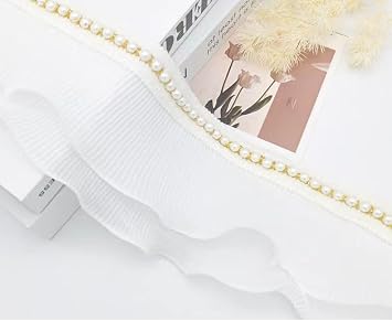 14 Yards Beaded Ruffles Organza Double Lace Mirror Decoration Bouquet Lace Curtains Home Fabric Lace