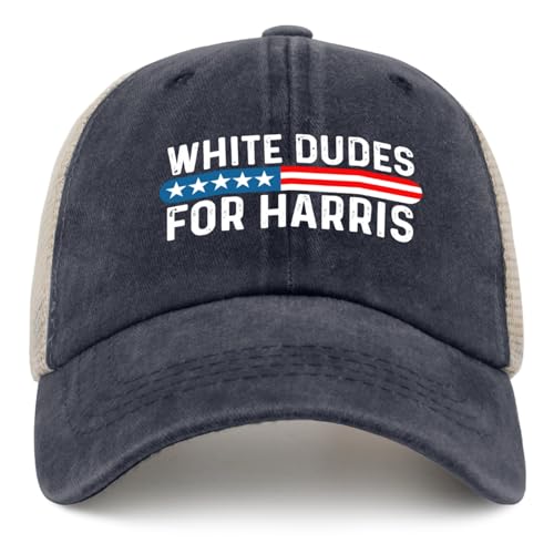 Ckhvevr Kamala Harris Hat Harris 2024 Hat Trucker Hat White Dudes for Harris Hat
