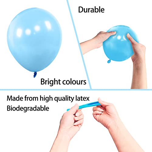 Image of 200pcs Light Blue Balloons 5 Inch, Small Mini Latex Balloons for Party Birthday Baby Shower Anniversary Festival Arch Garland Decoration