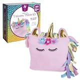 Pinwheel Crafts Unicorn Pillow Kit - DIY Arts and Crafts for Kids Ages 6 7 8-12+ Years, No Sewing Kit for Kids, Unicorn Pink Pillow Craft Kits for Birthday, Christmas Gifts for Girls