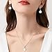 LYNNON Pearl Pendant Necklace & Earrings Set for Women，Classic White Pearl Jewelry Set for Brides and Wedding,12MM Pendant Necklace and 10MM Earrings Great Gifts for Birthdays Valentine's Day