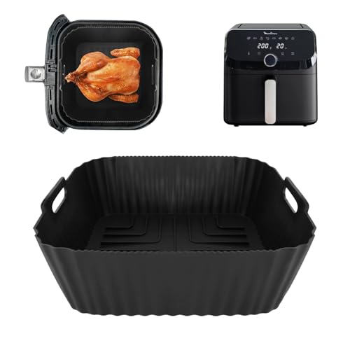 Molde de silicona para Moulinex Easy Fry Mega, Freidora de aire, 7,5 L Capacidad XL EZ8558F0, Accesorios reutilizables Freidora de Aire insertos de silicona para Ninja MAX PRO 6,2L AF180EU