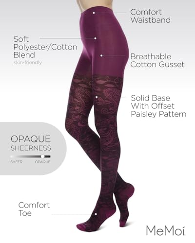 Image of MeMoi Paisley Pop Cotton Blend Sweater Tights
