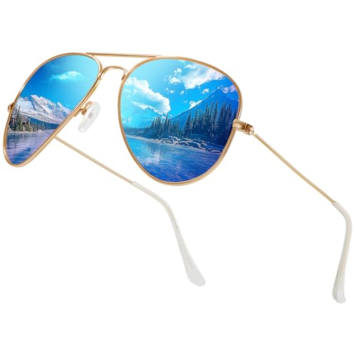 Image of Classic Aviator Sunglasses for Men Womens Polarized UV Protection Driving Sunglasses