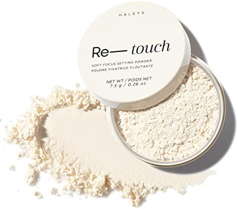 HALEYS Re-touch Soft Focus Loose Setting Powder (Fair), Skin Perfecting, Longwear, Blurs, Smooths, Nourishes, Ultra-Blurring, Lightweight, Absorbs excess oil, No flashback, for All Skin Types and Tones, Cruelty-Free, Vegan, Sustainable (2.1 oz)