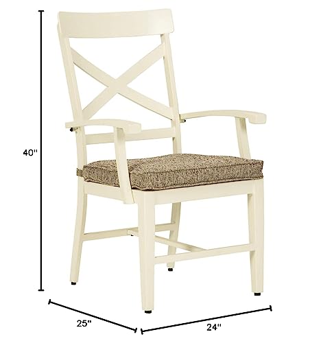Signature Design by Ashley Preston Bay Outdoor Cushioned Arm Chair Set of 2, Antique White - Thumbnail 3