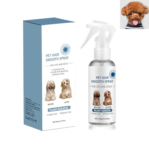 Entfilzungsspray für Hunde & Katzen,Spray Conditioner Löst die Knoten,Enthält Öl von Extrakten,Entfilzungsspray und Polieren Natürlich,100ML