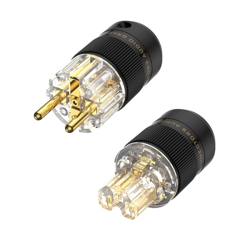 Fiche Schuko HiFi rhodiée connecteur haut de gamme audiophile