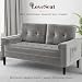 Aotumm Ciort Sofa 2 Seater, Sofa Couch with Comfy Seat Cushion, 2 Pillows, Small 2 Seater Sofa for Living Room/Apartment/Bedroom, Mid Century Modern Couch, Easy Assembly Sofas & Couches, Light Grey