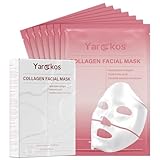 Yargkos 7 Pcs Collagen Facial Mask, Real Deep Overnight Hydrogel Face Sheet Mask Skincare, Moisturizing Hydrating Jelly Gel Mask, Elasticity Improvement, Pore Minimizing, Self Care Gifts for Women