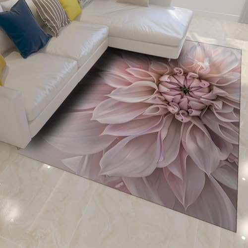 Grand tapis salon 180x270cm aux finitions dorées et imprimé feuilles de palmier - 3