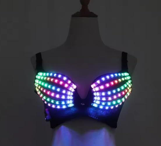 Earthradius LED-Beleuchteter BH Leuchtender Dessous Neon-BH für Bühnenaufführung Nachtclub Tanzshow
